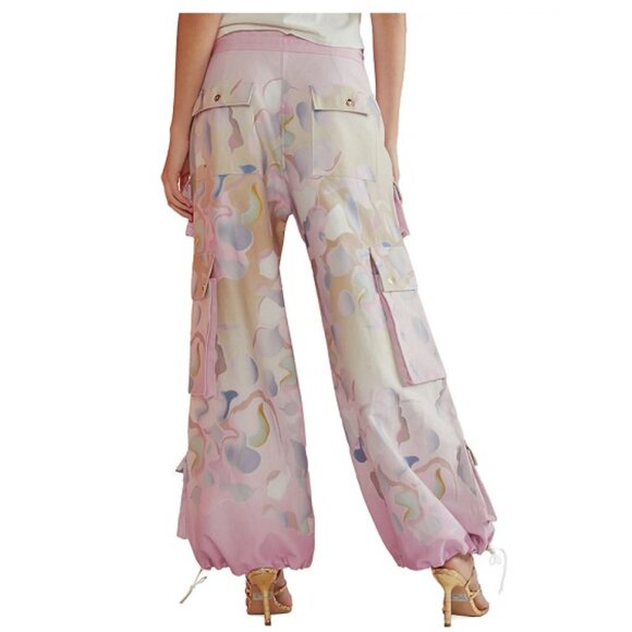 Cynthia Rowley Printed Cotton Twill Cargo Pants, Size S Runs Big - Picture 4 of 17